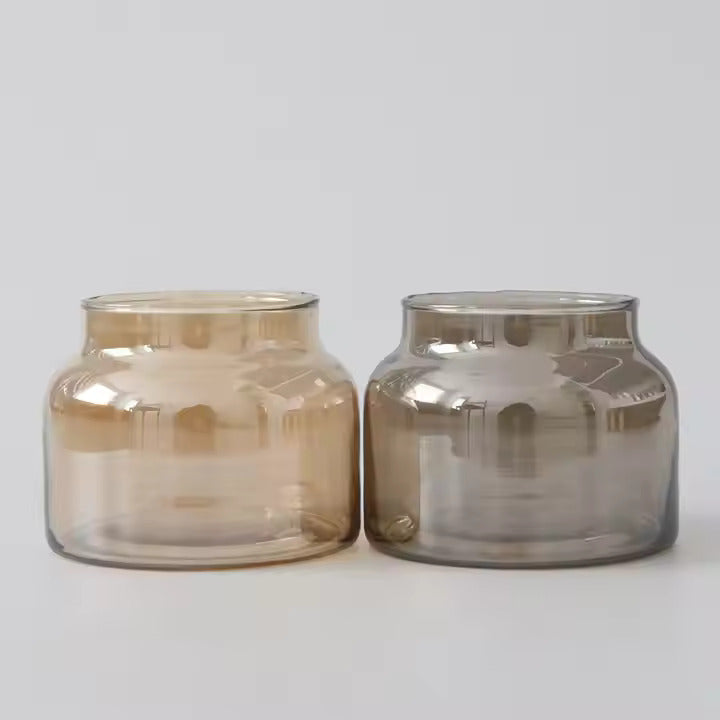 Pack of 12 - 10oz Wide Glass Apothecary Candle Jar With Bamboo Lid