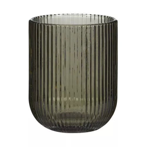 Pack of 12 - Ribbed Glass Candle Holder